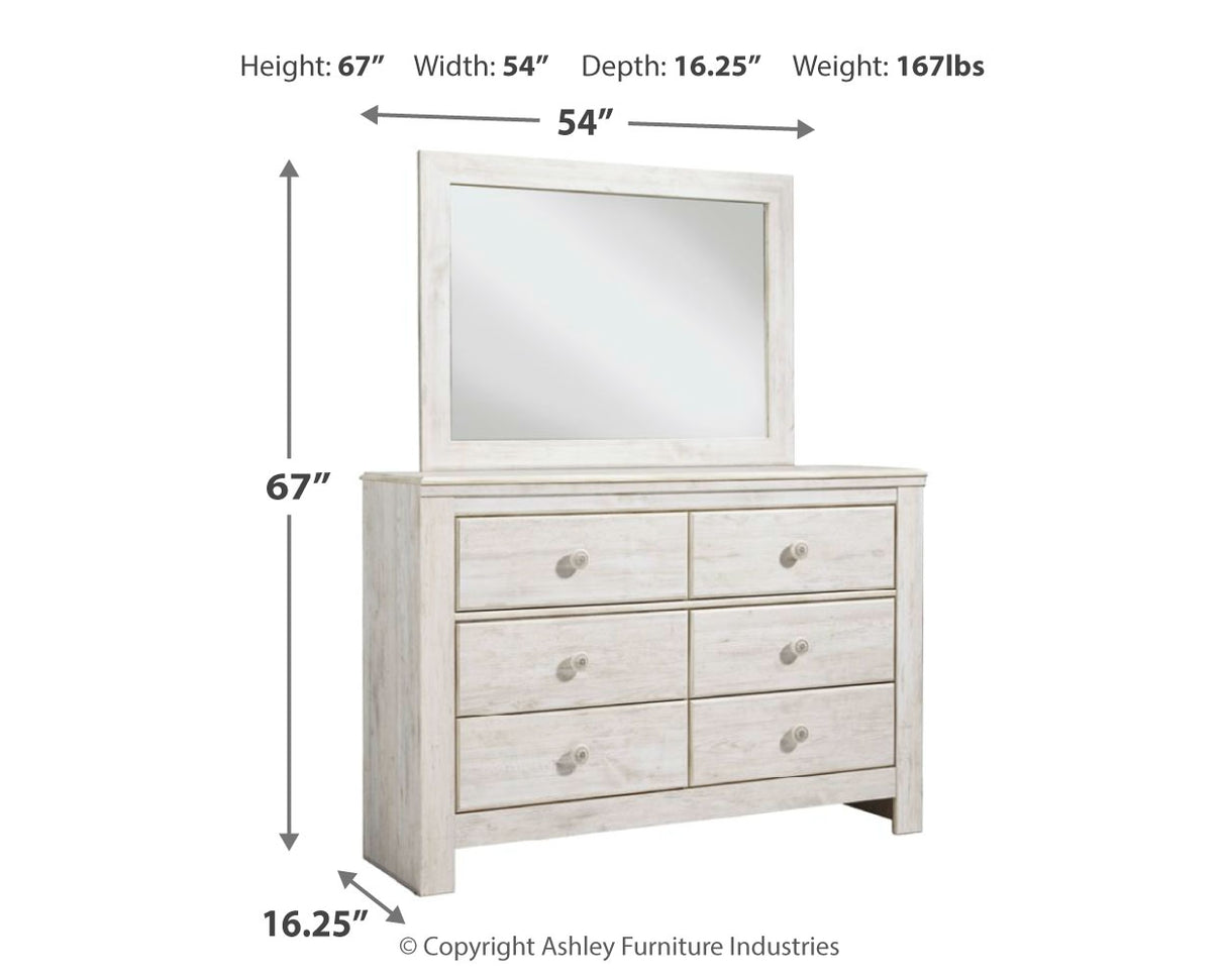 Paxberry Whitewash Dresser And Mirror