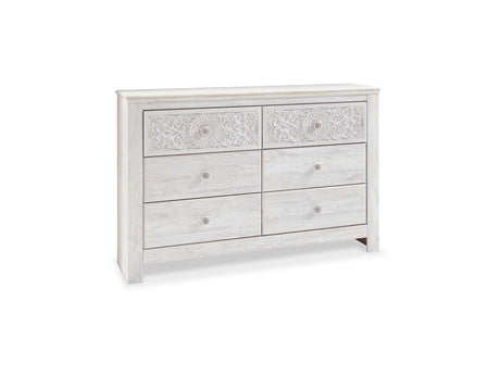 Paxberry Whitewash Full Panel Bed, Dresser And Nightstand