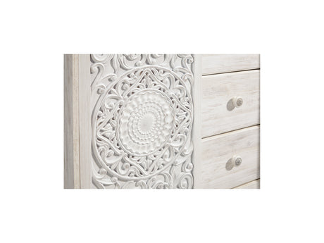 Paxberry Whitewash Full Panel Bed, Chest And Nightstand