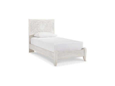 Paxberry Whitewash Twin Panel Bed, Chest And Nightstand