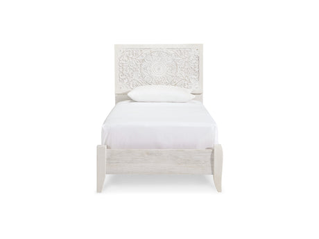 Paxberry Whitewash Twin Panel Bed, Chest And Nightstand