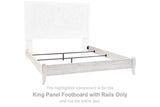 Paxberry Whitewash King Panel Footboard with Rails