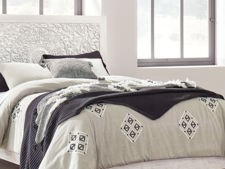 Paxberry Whitewash Queen Panel Bed And 2 Nightstands