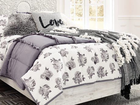 Paxberry Whitewash Full Panel Bed, Dresser And Nightstand