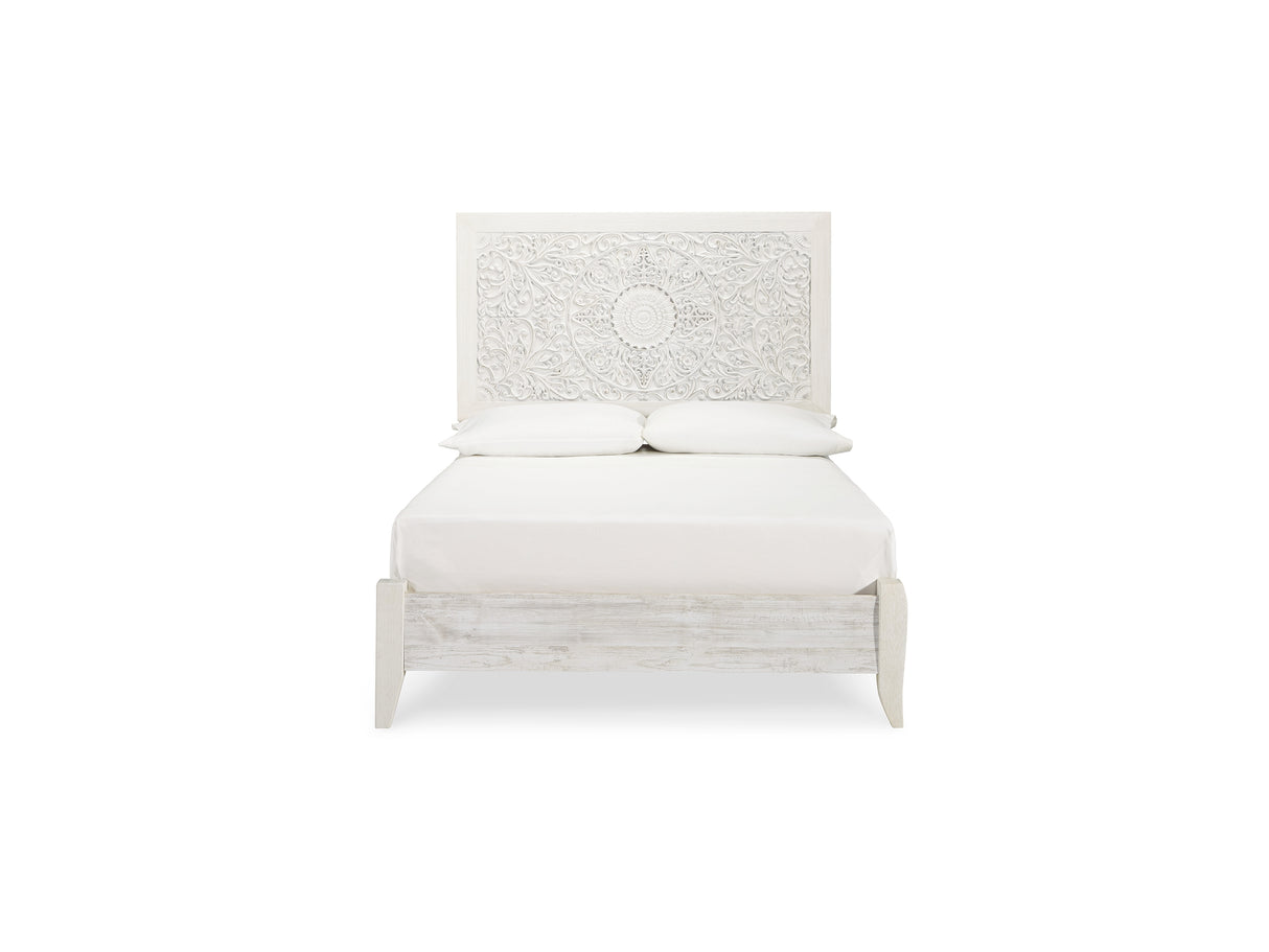Paxberry Whitewash Full Panel Bed, Chest And Nightstand