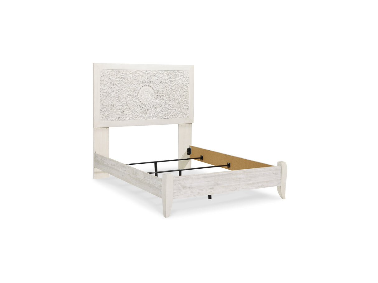 Paxberry Whitewash Full Panel Bed, Chest And Nightstand