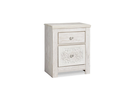 Paxberry Whitewash Queen Panel Bed And 2 Nightstands
