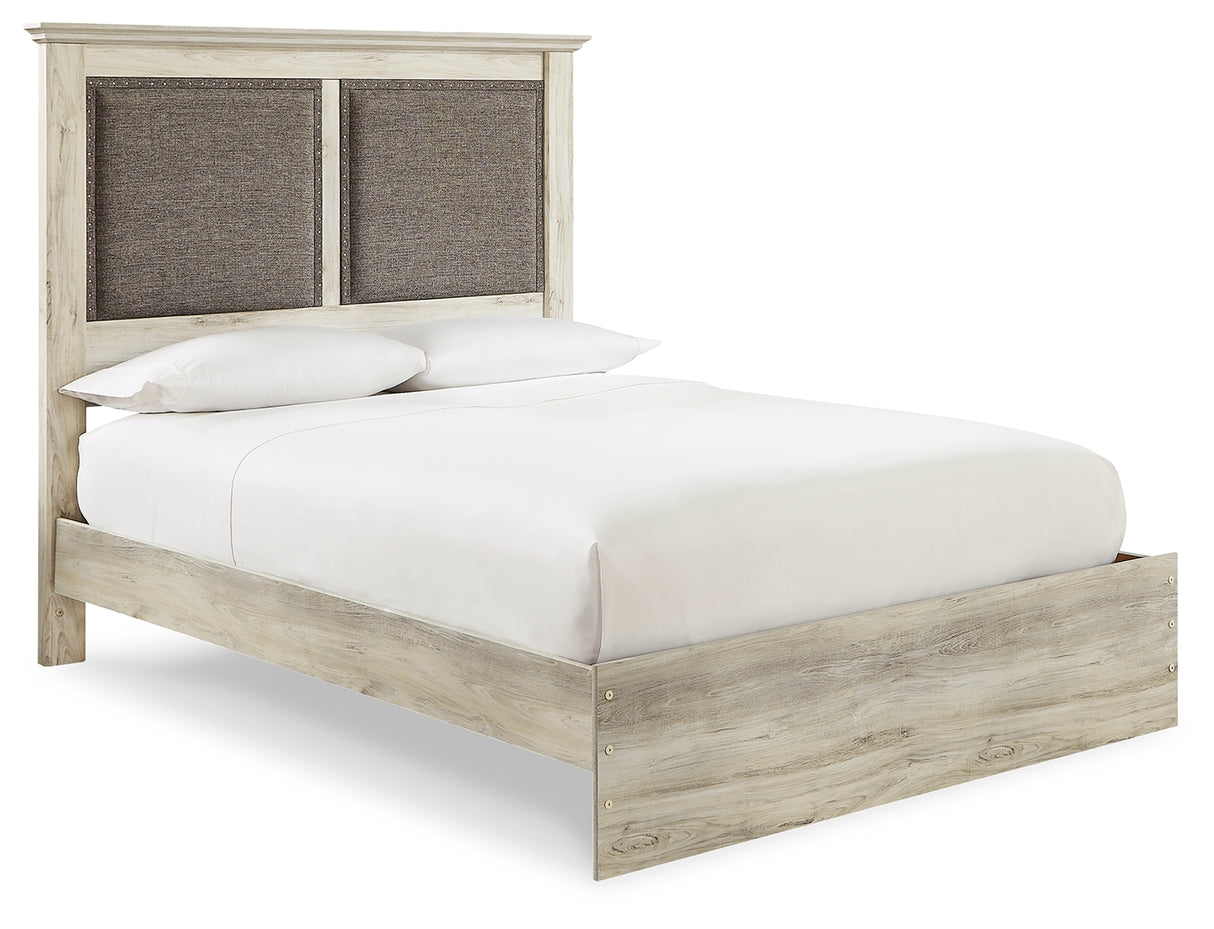 Cambeck Whitewash King Upholstered Panel Bed