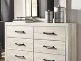 Cambeck Whitewash Full Panel Bed, Dresser, Mirror And Nightstand