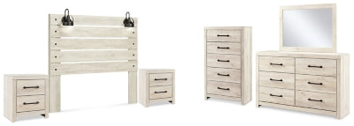 Cambeck Whitewash Queen Panel Headboard, Dresser, Mirror, Chest And 2 Nightstands