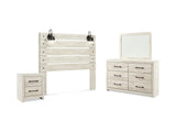 Cambeck Whitewash Queen Panel Headboard, Dresser, Mirror, And Nightstand