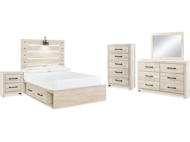 Cambeck Whitewash Full Panel Bed, Dresser, Chest And Nightstand