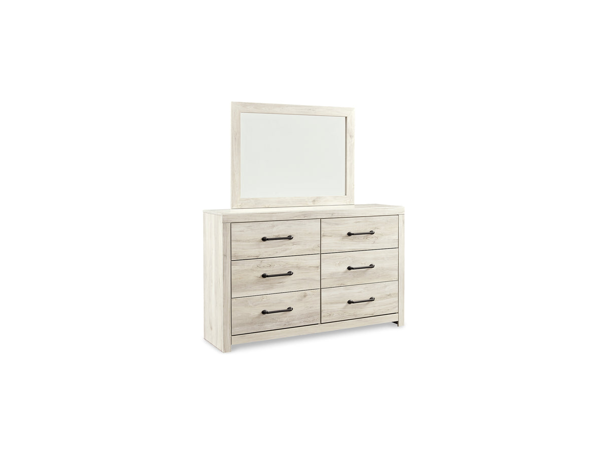 Cambeck Whitewash Queen Panel Storage Bed, Dresser, Mirror, Chest And Nightstand
