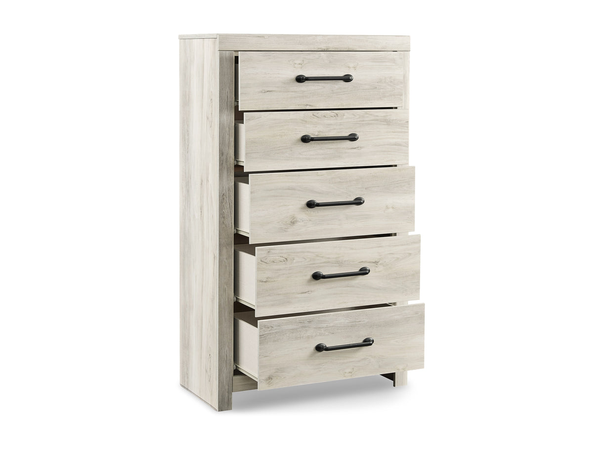 Cambeck Whitewash King Storage Bed, Dresser, Chest And 2 Nightstands