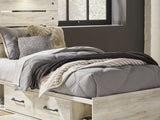 Cambeck Whitewash Twin Storage Bed, Dresser, Mirror And Nightstand