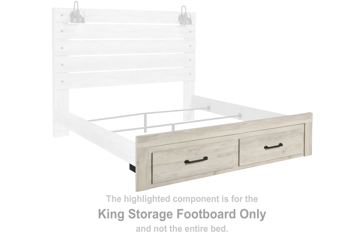 Cambeck Whitewash King Storage Footboard