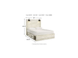 Cambeck Whitewash Queen Panel Bed With Storage, Dresser And Mirror