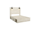 Cambeck Whitewash Queen Panel Bed With Storage, Dresser And Mirror