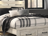 Cambeck Whitewash Queen Panel Storage Bed, Dresser, Mirror And Nightstand