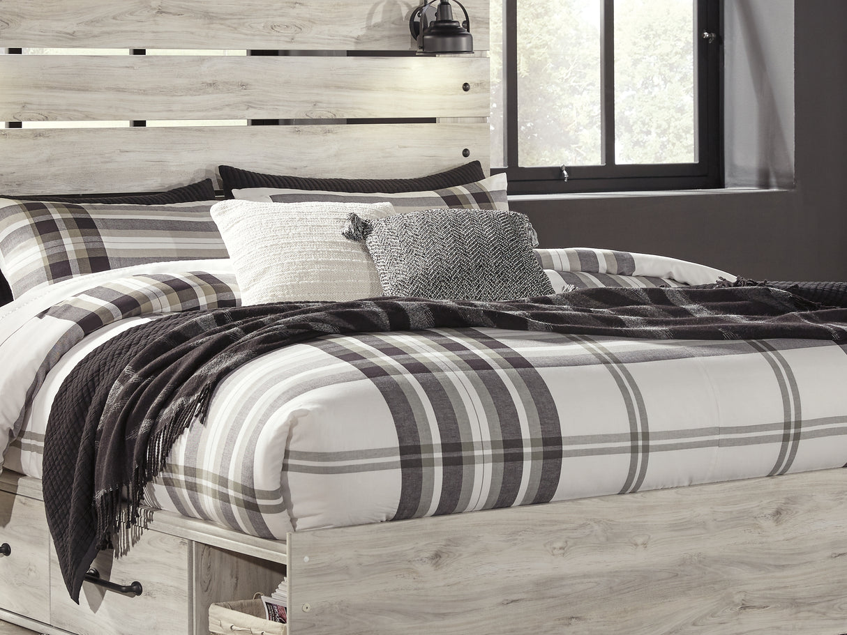 Cambeck Whitewash King Storage Bed, Dresser, Chest And 2 Nightstands