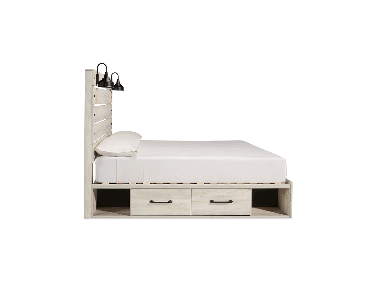Cambeck Whitewash King Storage Bed, Dresser, Chest And 2 Nightstands