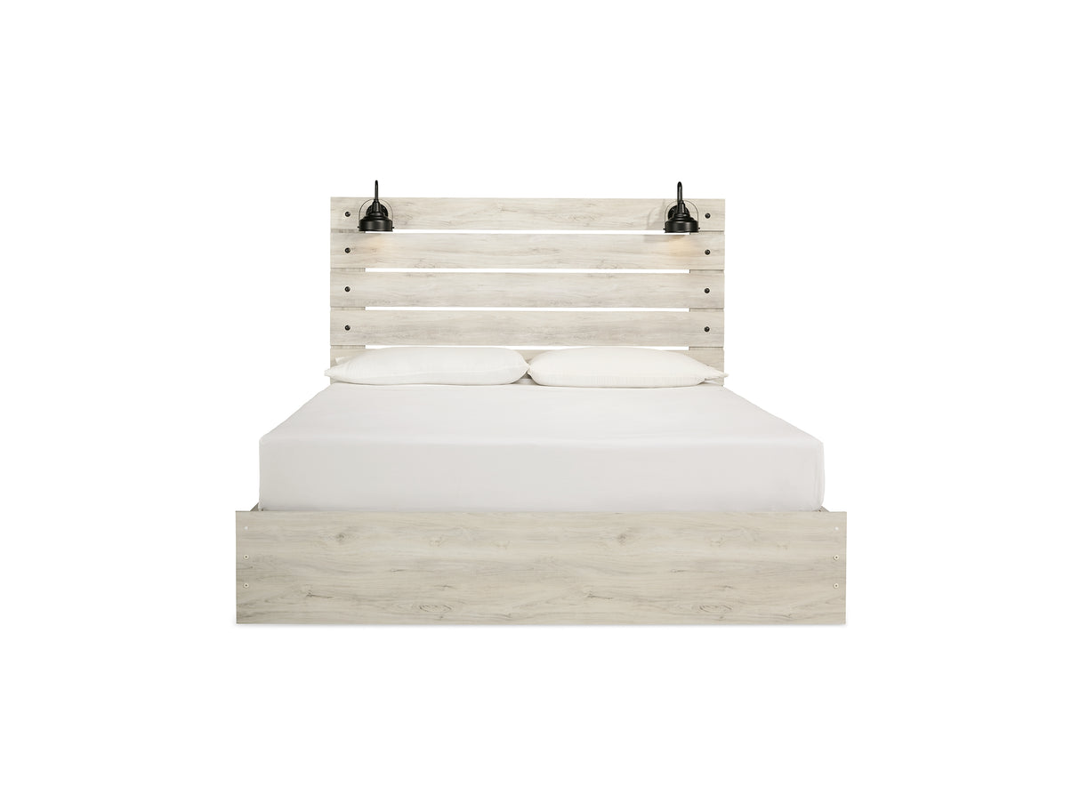 Cambeck Whitewash King Panel Bed With Storage, Chest And 2 Nightstands