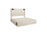 Cambeck Whitewash King Panel Bed With Storage, Chest And 2 Nightstands