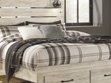 Cambeck Whitewash King Storage Bed, Dresser, Mirror And 2 Nightstands