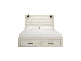 Cambeck Whitewash King Storage Bed, Dresser, Mirror And 2 Nightstands