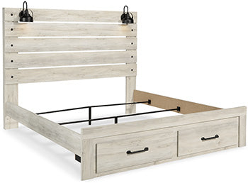 Cambeck Whitewash King Storage Footboard
