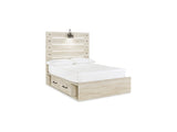 Cambeck Whitewash Full Panel Storage Bed, Dresser, Mirror And Nightstand