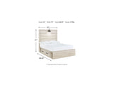 Cambeck Whitewash Full Panel Bed With Storage, Chest And Nightstand