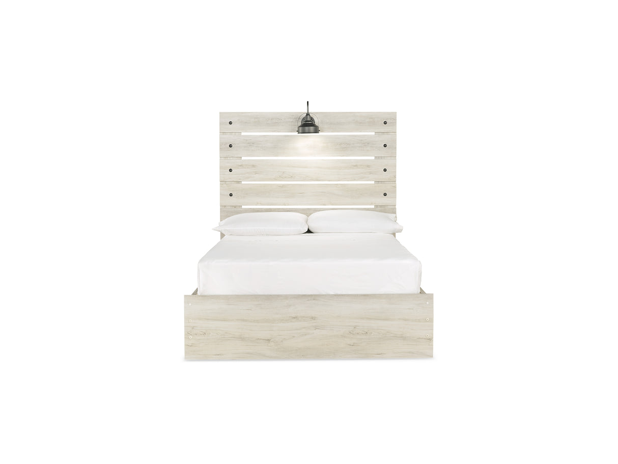 Cambeck Whitewash Full Panel Bed With Storage, Chest And Nightstand