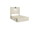 Cambeck Whitewash Full Panel Bed With Storage, Chest And Nightstand