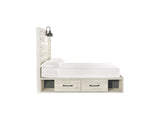 Cambeck Whitewash Full Panel Bed With Storage, Chest And Nightstand