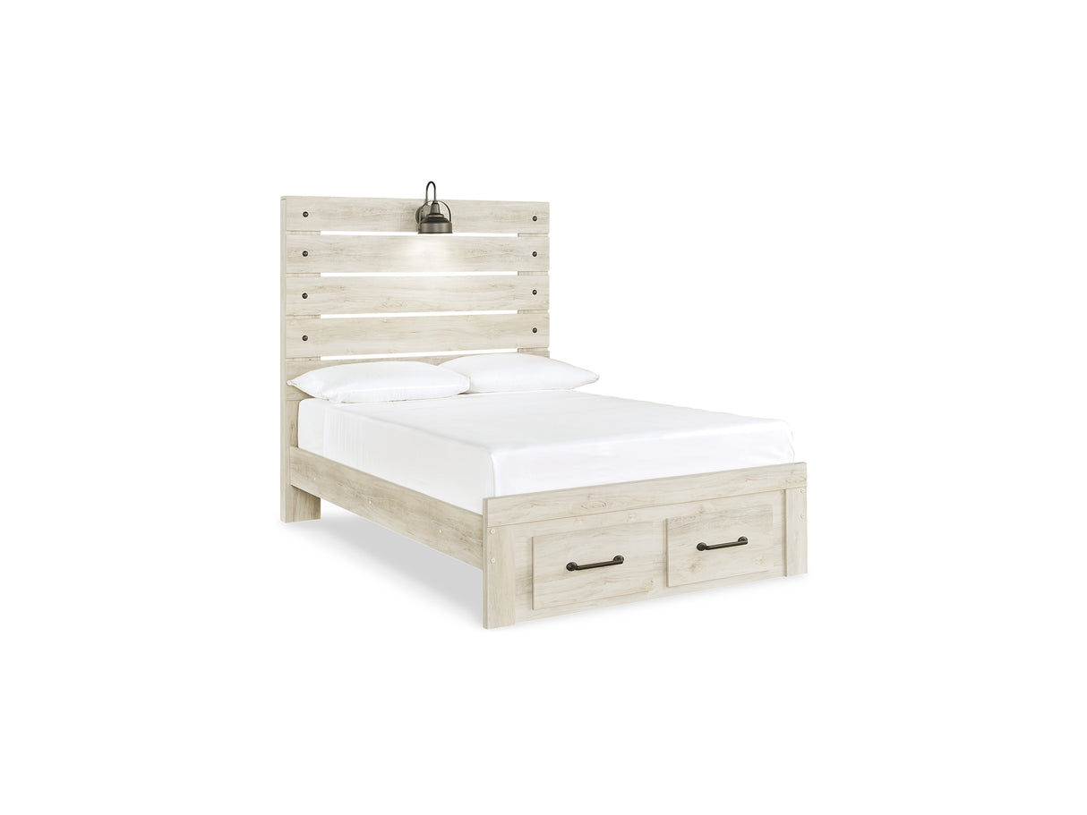 Cambeck Whitewash Full Panel Bed, Dresser, Mirror And Nightstand