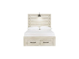 Cambeck Whitewash Full Panel Bed, Dresser, Mirror And Nightstand