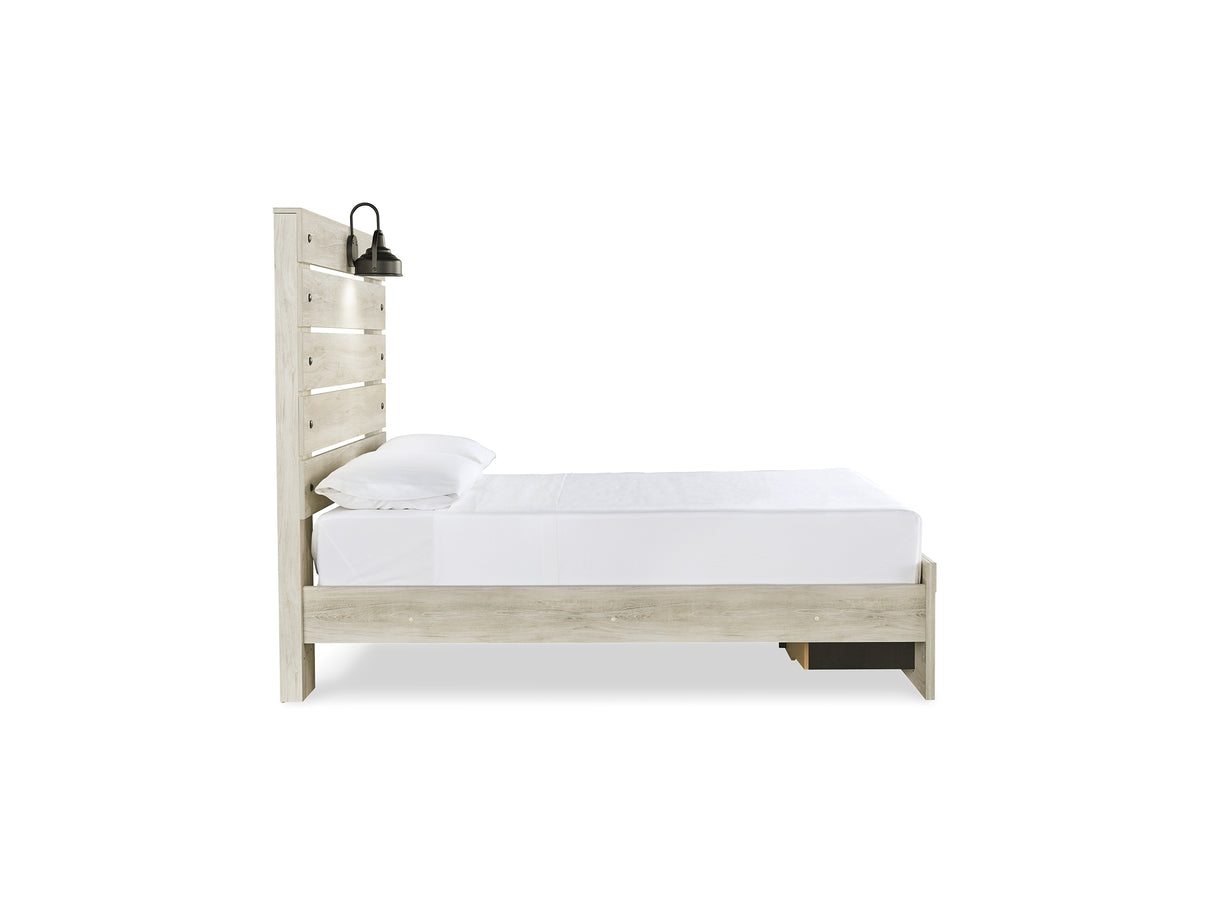 Cambeck Whitewash Full Panel Bed, Dresser, Mirror And Nightstand