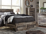 Derekson Multi Gray King Panel Bed With 2 Storage Drawers