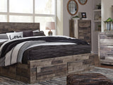 Derekson Multi Gray King Panel Bed With 4 Storage Drawers