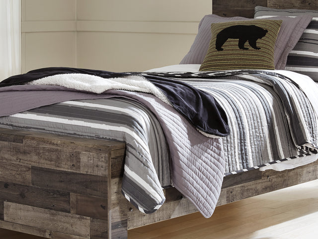 Derekson Multi Gray Twin Panel Bed