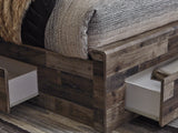 Derekson Multi Gray King Panel Bed With 4 Storage Drawers