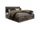 Derekson Multi Gray King Panel Bed With 4 Storage Drawers