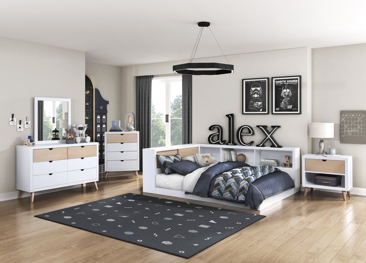 Asker Full Bookcase Corner Bed