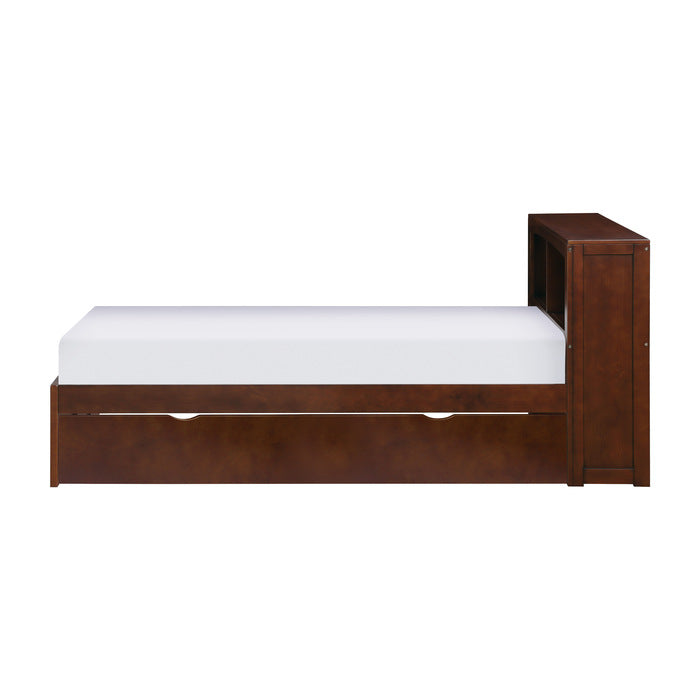 Rowe Dark Cherry Twin Bookcase Bed With Trundle