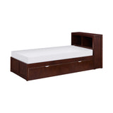 Rowe Dark Cherry Twin Bookcase Bed With Trundle