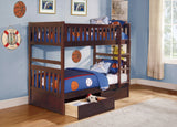 Rowe Dark Cherry Twin/Twin Bunk Bed With Storage Boxes