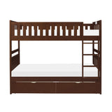 Rowe Dark Cherry Twin/Twin Bunk Bed With Storage Boxes