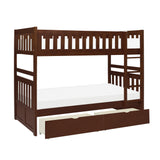 Rowe Dark Cherry Twin/Twin Bunk Bed With Storage Boxes