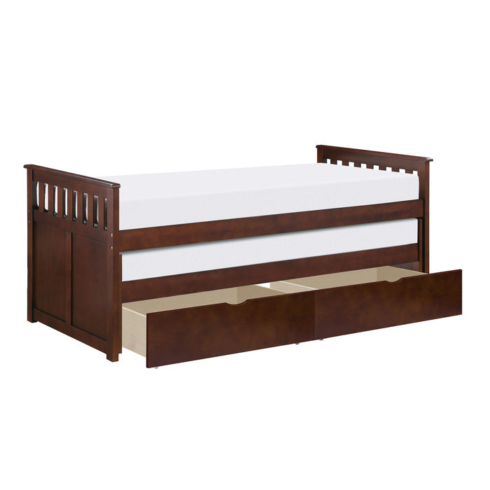 Rowe Dark Cherry Twin/Twin Bed With Storage Boxes